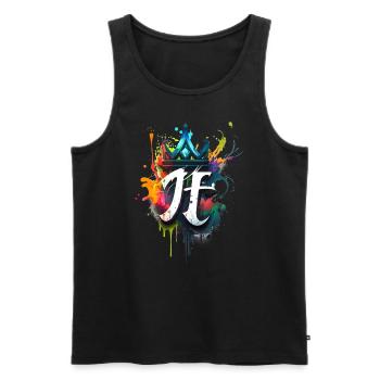 Graffiti Buchstabe H bunt mit Krone - Männer Premium Bio Tank Top - Schwarz - Vorne - AI Model Male 178 light (178cm)