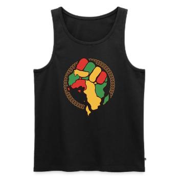Afro Black Girl Pride Afro Girl Afrocentrique - Débardeur bio Premium Homme - noir - Devant - AI Model Male 178 light (178cm)