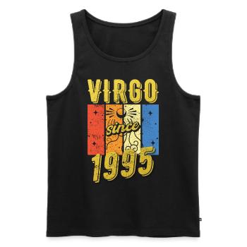 Vierge 1995 Cadeau d’anniversaire du zodiaque - Débardeur bio Premium Homme - noir - Devant - Michal (187cm)