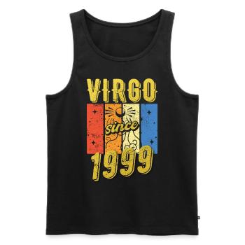 Vierge 1999 Cadeau d’anniversaire du zodiaque - Débardeur bio Premium Homme - noir - Devant - Michal (187cm)