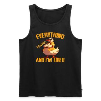 Everything Hurts And I'm Tired, Ducks Lover - Duck - Men's Premium Organic Tank Top - black - Front - Michal (187cm)