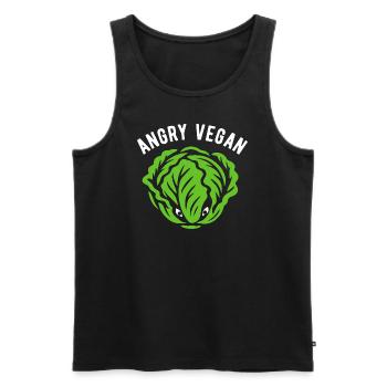 Salade - Végétalien en colère - Régime végétalien - Débardeur bio Premium Homme - noir - Devant - AI Model Male 178 light (178cm)
