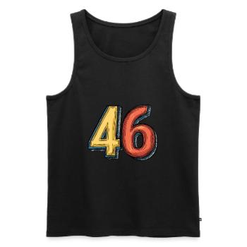 46 Zahl Bunt - Männer Premium Bio Tank Top - Schwarz - Vorne - Michal (187cm)
