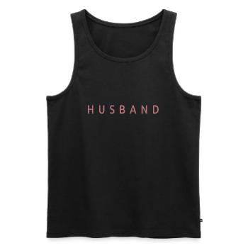 Husband - Married Men Gift Matching Outfit - Men's Premium Organic Tank Top - black - Front - AI Model Male 178 light (178cm)