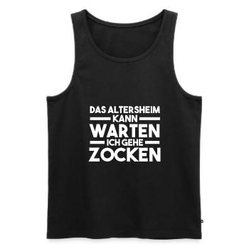 Gaming Ruhestand Rente Zocken Zocker Gamer - Männer Premium Bio Tank Top - Schwarz - Vorne - Michal (187cm)