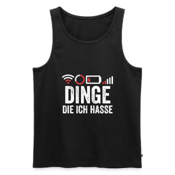 Dinge die ich hasse - Männer Premium Bio Tank Top - Schwarz - Vorne - AI Model Male 178 light (178cm)