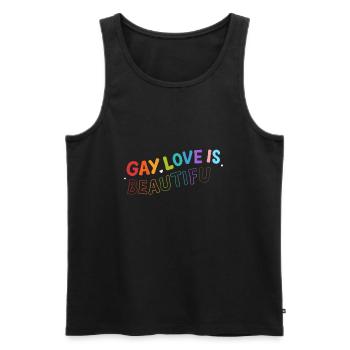 Gay love ist wundervoll - Männer Premium Bio Tank Top - Schwarz - Vorne - Michal (187cm)