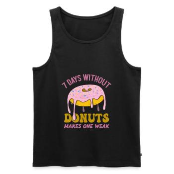 7 Days Without Donuts Makes One Weak Funny Donut - Männer Premium Bio Tank Top - Schwarz - Vorne - Michal (187cm)