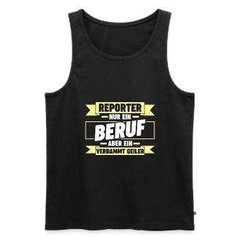 Journalistik Journalist Reporter - Männer Premium Bio Tank Top - Schwarz - Vorne - AI Model Male 178 light (178cm)