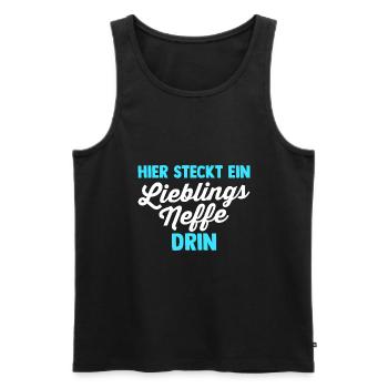 Neffe - Männer Premium Bio Tank Top - Schwarz - Vorne - AI Model Male 178 light (178cm)