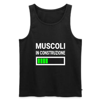 Muscoli in construzione gift for bodybuilders - Men's Premium Organic Tank Top - black - Front - Michal (187cm)