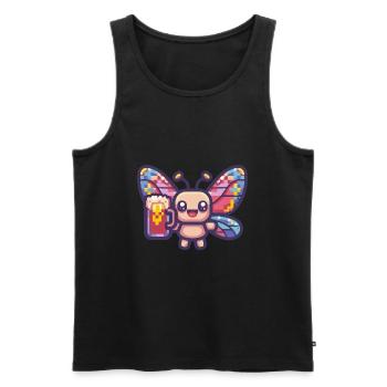 Bière Butterfly Pixel - Débardeur bio Premium Homme - noir - Devant - Michal (187cm)