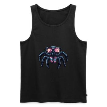 Tarentule Bande Dessinée Drôle Été - Débardeur bio Premium Homme - noir - Devant - Michal (187cm)