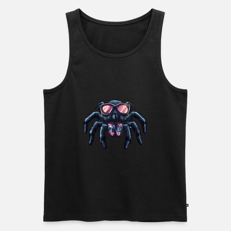 Tarantula Comic Funny Summer - Men's Premium Organic Tank Top - black