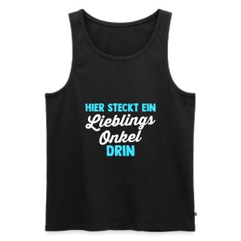 Patenonkel Onkel - Männer Premium Bio Tank Top - Schwarz - Vorne - Michal (187cm)