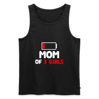 Maman de 3 filles - Débardeur bio Premium Homme - noir - Devant - Michal (187cm)