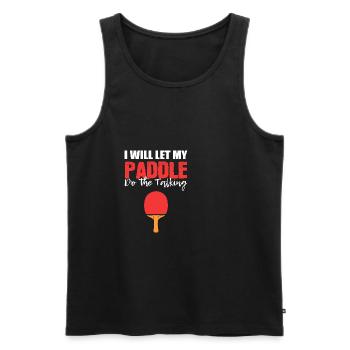 Discours Cadeau joueur professionnel - Débardeur bio Premium Homme - noir - Devant - Michal (187cm)