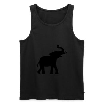 Elefant Silhouette Geschenkidee Elephant - Männer Premium Bio Tank Top - Schwarz - Vorne - Michal (187cm)