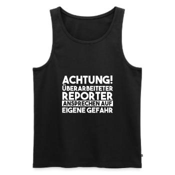 Journalistik Journalist Reporter - Männer Premium Bio Tank Top - Schwarz - Vorne - AI Model Male 178 light (178cm)
