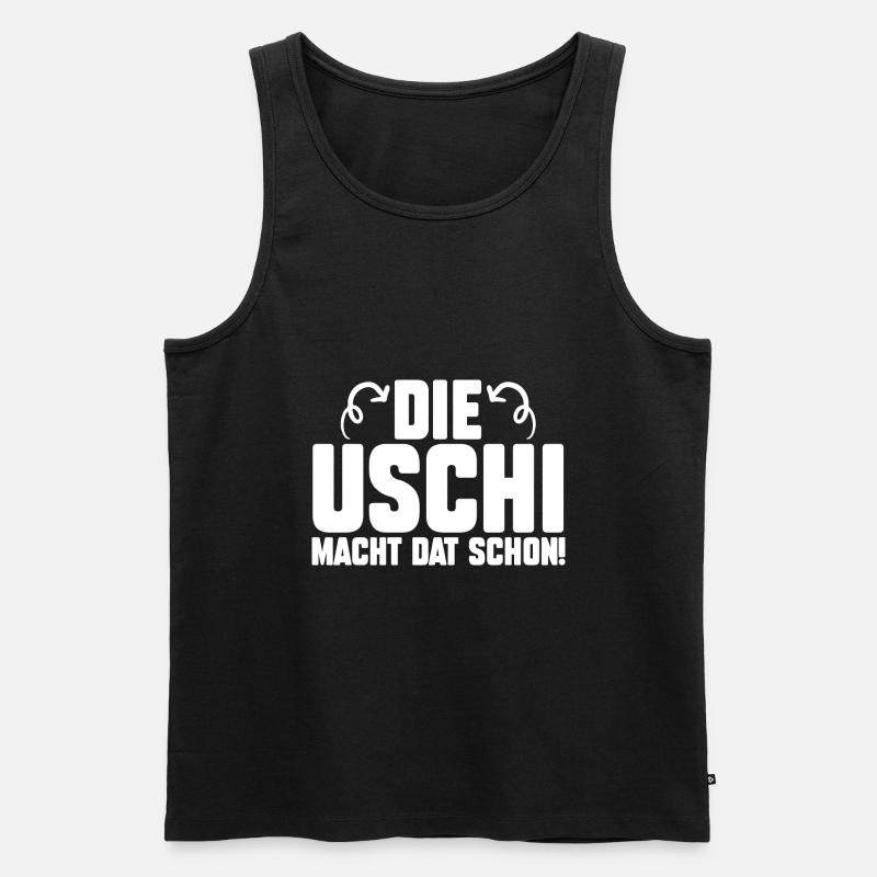 Die Uschi Macht Dat Schon - Männer Premium Bio Tank Top - Schwarz