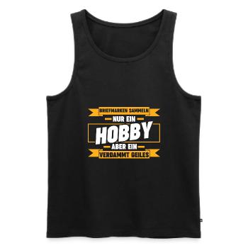 Philatelie Briefmarkensammlung Briefmarkensammler - Männer Premium Bio Tank Top - Schwarz - Vorne - Michal (187cm)
