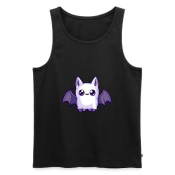 Fledermaus Halloween Comic Geist - Männer Premium Bio Tank Top - Schwarz - Vorne - Michal (187cm)
