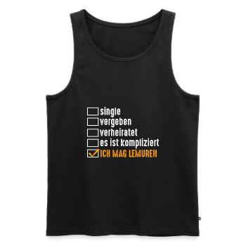 Lemur - Männer Premium Bio Tank Top - Schwarz - Vorne - AI Model Male 178 light (178cm)