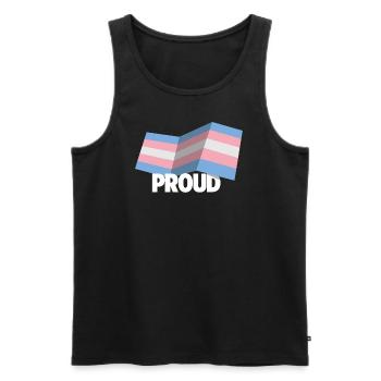 PROUD 2025 Trans - Männer Premium Bio Tank Top - Schwarz - Vorne - Michal (187cm)