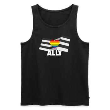 PROUD 2025 Ally - Männer Premium Bio Tank Top - Schwarz - Vorne - Michal (187cm)