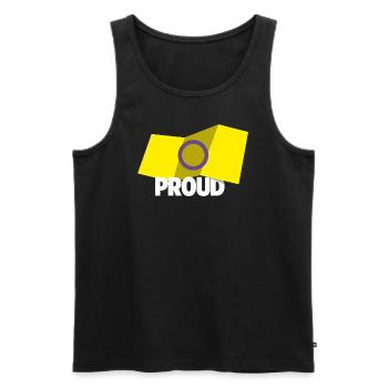 PROUD 2025 Inter - Männer Premium Bio Tank Top - Schwarz - Vorne - AI Model Male 178 light (178cm)
