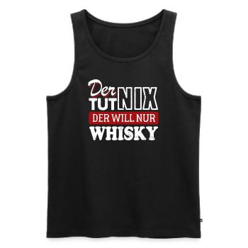 Der tut nix der will nur Whisky - Spruch - Männer Premium Bio Tank Top - Schwarz - Vorne - Michal (187cm)