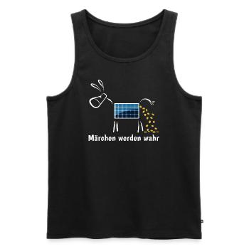 Märchen werden wahr - Goldesel - Photovoltaik - Männer Premium Bio Tank Top - Schwarz - Vorne - Michal (187cm)