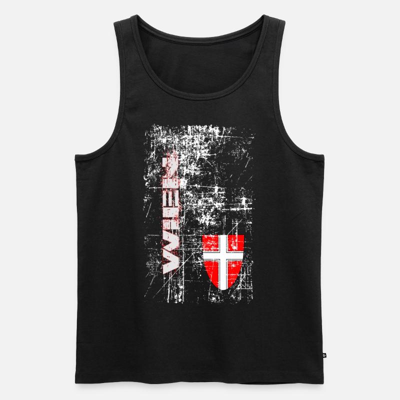 Wien - Männer Premium Bio Tank Top - Schwarz