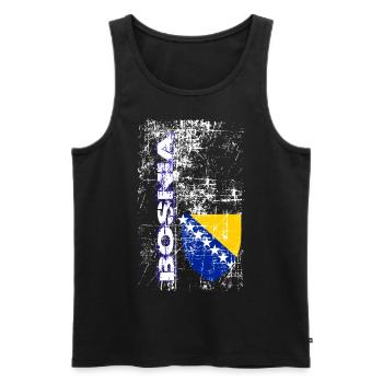 Bosnia - Men's Premium Organic Tank Top - black - Front - Michal (187cm)