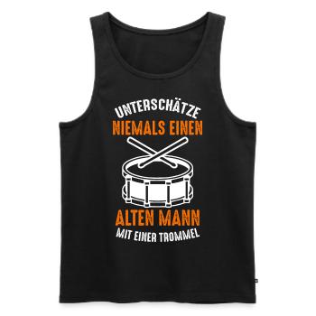 Trommel Drummer Trommeln Drumsticks Rührtrommel - Männer Premium Bio Tank Top - Schwarz - Vorne - Michal (187cm)