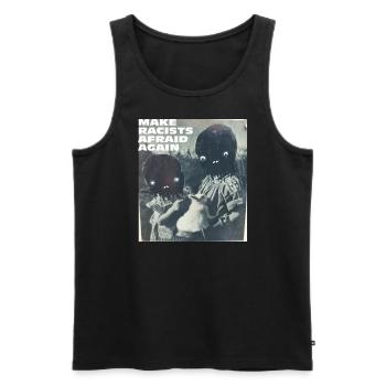 Make racists afraid again Fuck Nazis Rassismus FCK - Männer Premium Bio Tank Top - Schwarz - Vorne - AI Model Male 178 light (178cm)