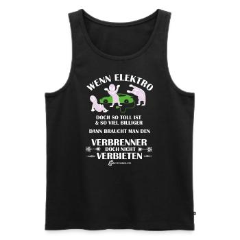 E-Auto Gegner - Männer Premium Bio Tank Top - Schwarz - Vorne - Michal (187cm)
