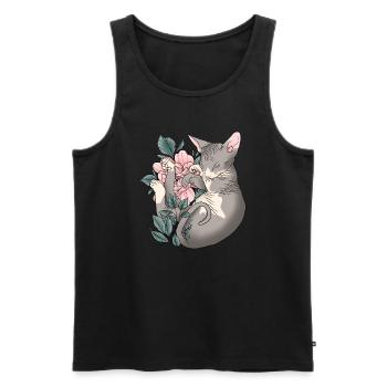 Shpynx Cat - Männer Premium Bio Tank Top - Schwarz - Vorne - Michal (187cm)