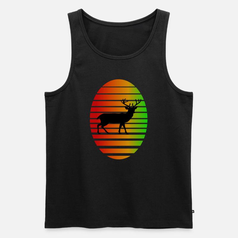Hirsch - Männer Premium Bio Tank Top - Schwarz