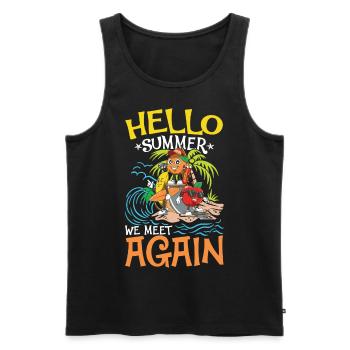 Hello Summer We Meet Again für eine Chiller und - Männer Premium Bio Tank Top - Schwarz - Vorne - AI Model Male 178 light (178cm)