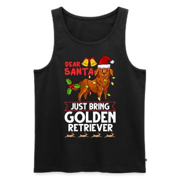 Golden Retriever Hund Welpen Besitzer Weihnachten - Männer Premium Bio Tank Top - Schwarz - Vorne - AI Model Male 178 light (178cm)