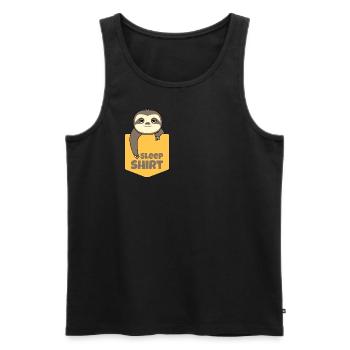 Sleep Sleep Shirt Sloth Bag Gift Idea - Men's Premium Organic Tank Top - black - Front - Michal (187cm)