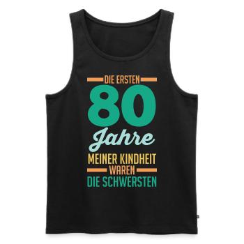 Achtzig Achtzigster 80 Jahre Geburtstag - Männer Premium Bio Tank Top - Schwarz - Vorne - AI Model Male 178 light (178cm)