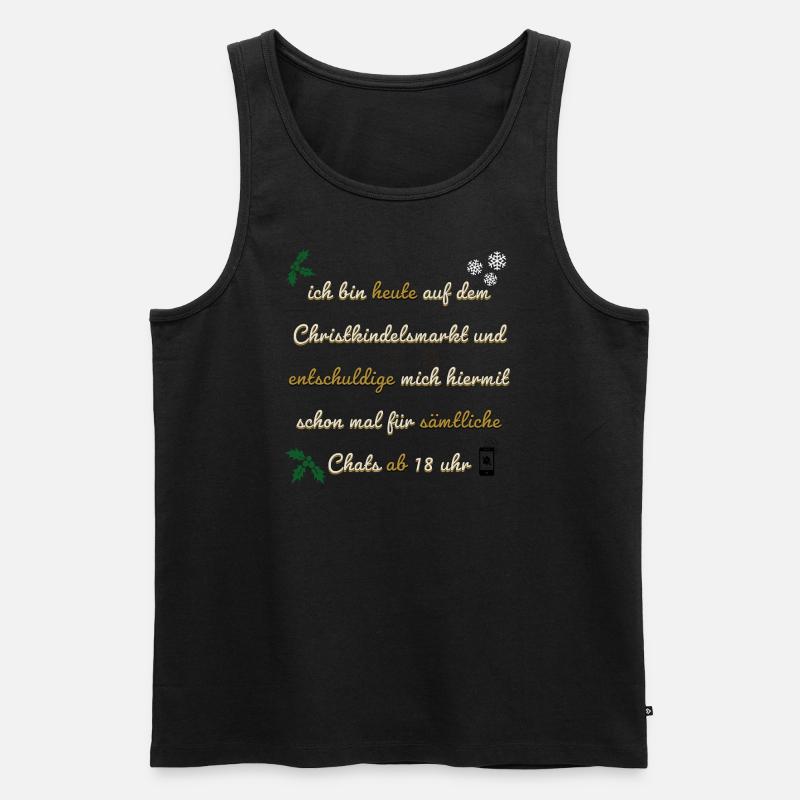 Weihnachtsmarkt-WARNUNG - Männer Premium Bio Tank Top - Schwarz