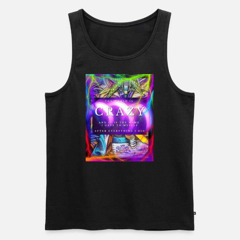 CRAZY Design - Männer Premium Bio Tank Top - Schwarz