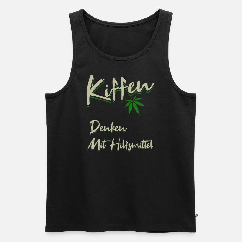 Kiffen - Denken mit Hilfsmittel - Männer Premium Bio Tank Top - Schwarz