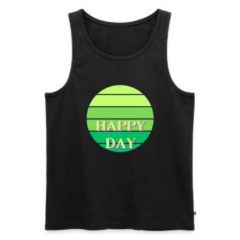 HAPPY DAY 1 - Männer Premium Bio Tank Top - Schwarz - Vorne - Michal (187cm)