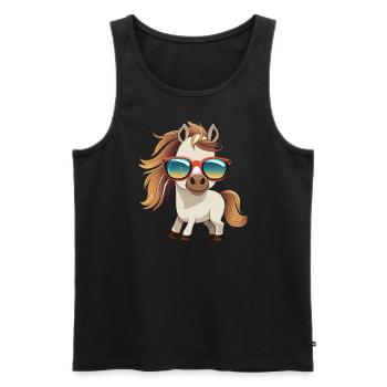 Horse - Men's Premium Organic Tank Top - black - Front - AI Model Male 178 light (178cm)