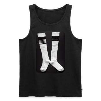 Socken was sonst? Schwarz & Weiss Retro - 4REUNDK - Männer Premium Bio Tank Top - Schwarz - Vorne - AI Model Male 178 light (178cm)
