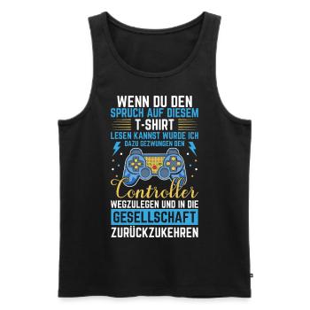 Wenn Du Den Spruch Auf Diesem T-Shirt Lesen Kannst - Männer Premium Bio Tank Top - Schwarz - Vorne - Michal (187cm)